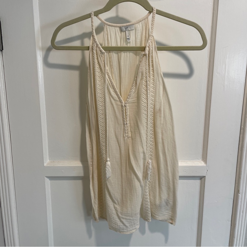 Joie Elegant Cream Sleeveless Top